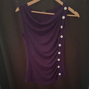 Purple Button-Detail Blouse